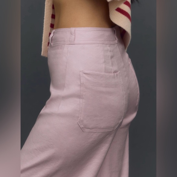 Anthropologie The Ettie High-Rise Crop Wide-Leg Pants by Maeve: Linen Edition - Picture 4 of 6